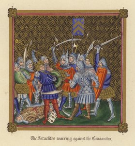 The Israelites warring against the Canaanites by English School