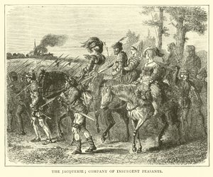 The Jacquerie; company of insurgent peasants by English School