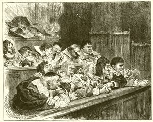 The Jury: Mr. Blind Man, Mr. Malice, Mr. Love Lust, Mr. Live Loose, Mr. Heady, Mr. High Mind, Mr. Enmity, Mr. Liar, Mr. Cruelty, Mr. Hate Light, Mr. Implacable by English School