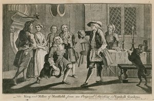 The King and Miller of Mansfield from an original painting in Vauxhall Gardens, London by English School