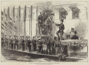 The King of Greece received by the Prince of Wales on Board HMS Serapis by English School