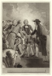 The Landing of William III at Torbay by English School