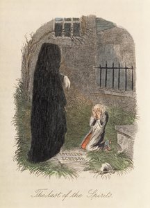 The Last of the Spirits, illustration to A Christmas Carol by Charles Dickens by English School