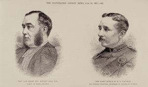 The Late Right Rev. Rowley Hill, Bishop of Sodor and Man and the Late Captain E. B. T. Vaughan, 6th Punjaub Infantry, Murdered by Dacoits in Burmah, from The Illustrated London News, 18th June 1887 by English School