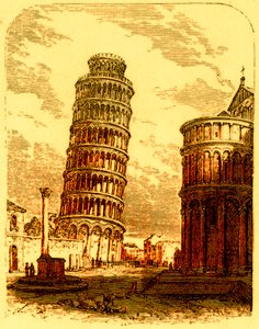 The Leaning Tower, and Apsis of the Cathedral, Pisa by English School
