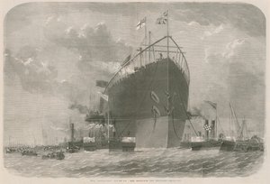 The Leviathan towed to her moorings off Deptford by English School