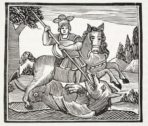 The Life and Death of St George, the Noble Champion of England, illustration from Chap-books of the Eighteenth Century by John Ashton, pub. 1882 by English School