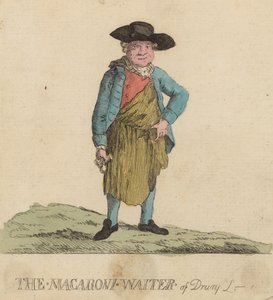 The Macaroni Waiter of Drury Lane, London by English School
