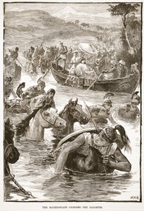The Macedonians Crossing the Jaxartes by English School