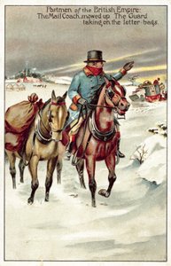 The Mail Coach Snowed Up, the Guard Taking on the Letter Bags