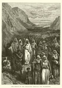 The March of the Israelites through the wilderness by English School