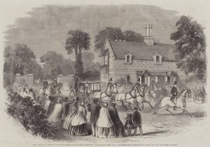 The Marriage of Princess Alice with Prince Louis of Hesse Darmstadt, Departure of Their Royal Highnesses from Osborne for St Clare, the Seat of Colonel Harcourt by English School