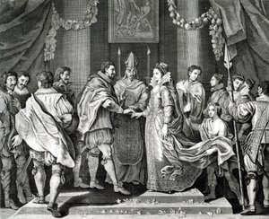 The Marriage of the King, after a painting by L. Cheron