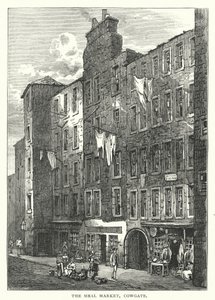 The Meal Market, Cowgate (engraving) by English School