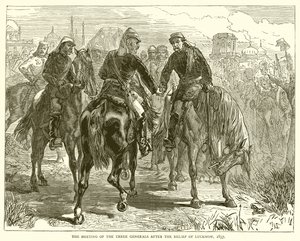 The Meeting of the Three Generals after the Relief of Lucknow, 1857 by English School