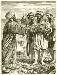 The Merchant Seeking Goodly Pearls by English School