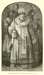 The Metropolitan of St Petersburg and His Clergy by English School