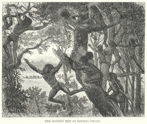 The Monkey Men of Dourga Strait by English School