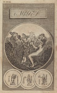 The Muses, ancient Greek and Roman goddesses of literature, science and the arts by English School