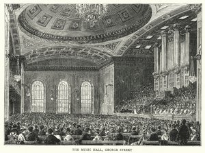 The Music Hall, George Street (engraving) by English School
