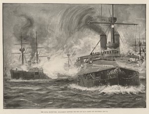 The Naval Manoeuvres, Engagement between the Red and Blue Fleets off Holyhead, 31 July by English School