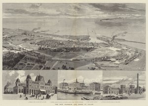 The New Harbour and Docks at Calais by English School