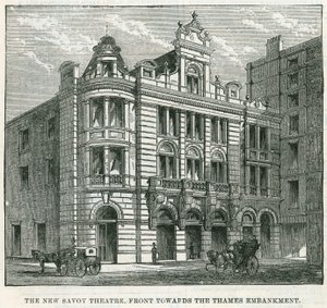 The New Savoy Theatre, Front Towards the Thames Embankment by English School