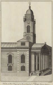 The North West Prospect of the Parish Church of St George, Hanover Square, London by English School