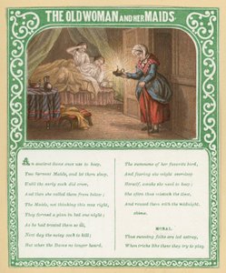 The Old Woman and Her Maids by English School