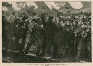 The Oxford and Cambridge boat-race: A metropolitan railway station on a race day by English School