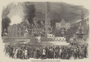 The Paris Fete, Illumination in the Place de la Concorde by English School