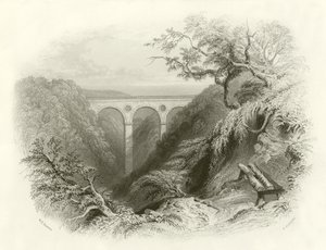 The Peaths Bridge and Ravine, Berwickshire by English School