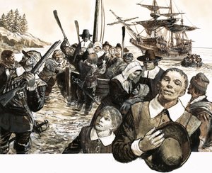 The Pilgrim Fathers by English School