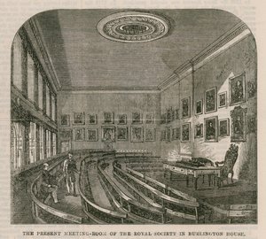 The Present Meeting-Room of the Royal Society in Burlington House by English School