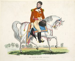The Prince of Saxe Coburg, Illustration from An Historical Account of the Battle of Waterloo by William Mudford, 1816
