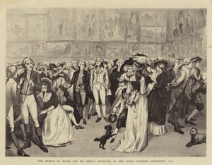 The Prince of Wales and Sir Joshua Reynolds at the Royal Academy Exhibition by English School