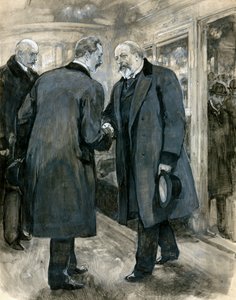 The Prince of Wales Greeting the German Emperor, Charing Cross Station, 20 January 1901 by English School