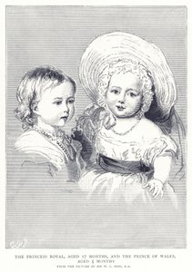 The Princess Royal, Aged 17 Months, and the Prince of Wales, Aged 5 Months by English School