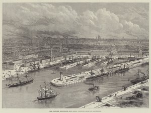 The Proposed Manchester Ship Canal, Intended Docks at Manchester by English School