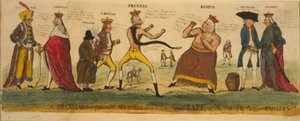 The Prussian prize-fighter and his allies attempting to tame imperial Kate, or, the state of the European bursiers, 1791