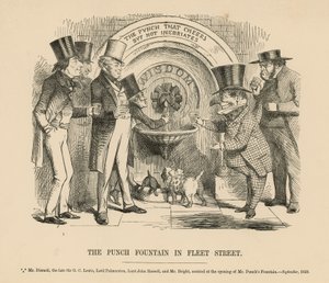 The Punch Fountain in Fleet Street by English School