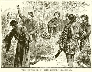 The Quarrel in the Temple Gardens by English School