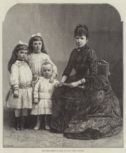 The Queen-Regent of Spain and her Three Children by English School
