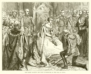 The Queen Holding the First Investiture of the Star of India by English School