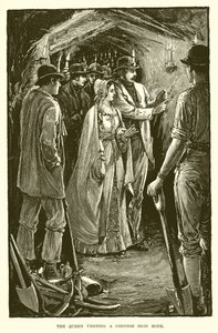The Queen Visiting a Cornish Iron Mine by English School