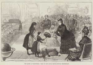 The Queen at Edinburgh, Visit to the Royal Blind Asylum, Craigmillar by English School