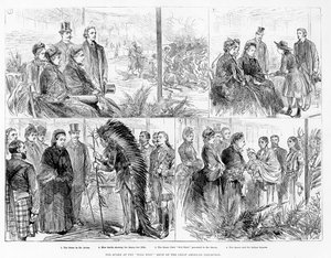 The Queen at the Wild West Show of the Great American Exhibition, 1887 by English School