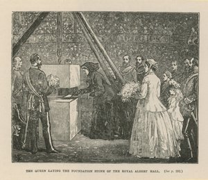 The Queen Laying the Foundation Stone of the Royal Albert Hall by English School