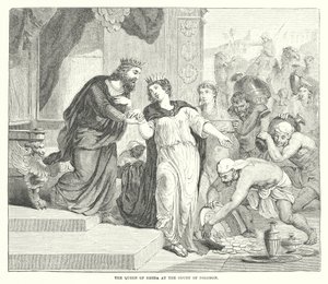 The Queen of Sheba at the Court of Solomon (engraving) by English School