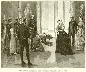 The Queen receiving the Burmese Embassy by English School